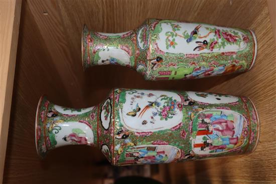 A group of Chinese famille rose vases etc tallest 31cm